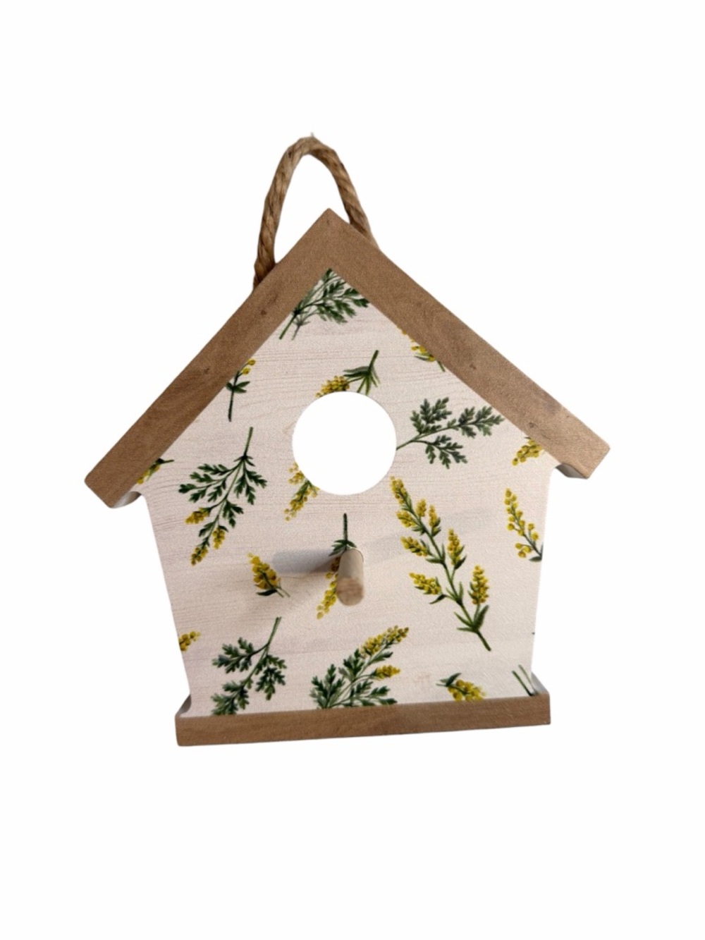 Floral Wooden Birdhouse Wall Decor